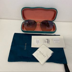 GUCCI | blue gold ombré glitter sunglasses